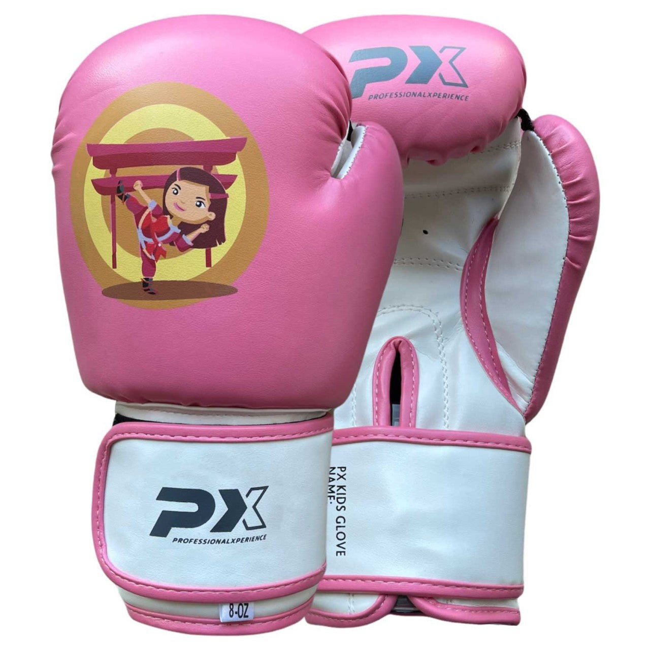 PX Kinder Boxhandschuhe "Kids Glove Girls" pink-weiß 2-8 Oz - Gepolsterte Trainingshandschuhe