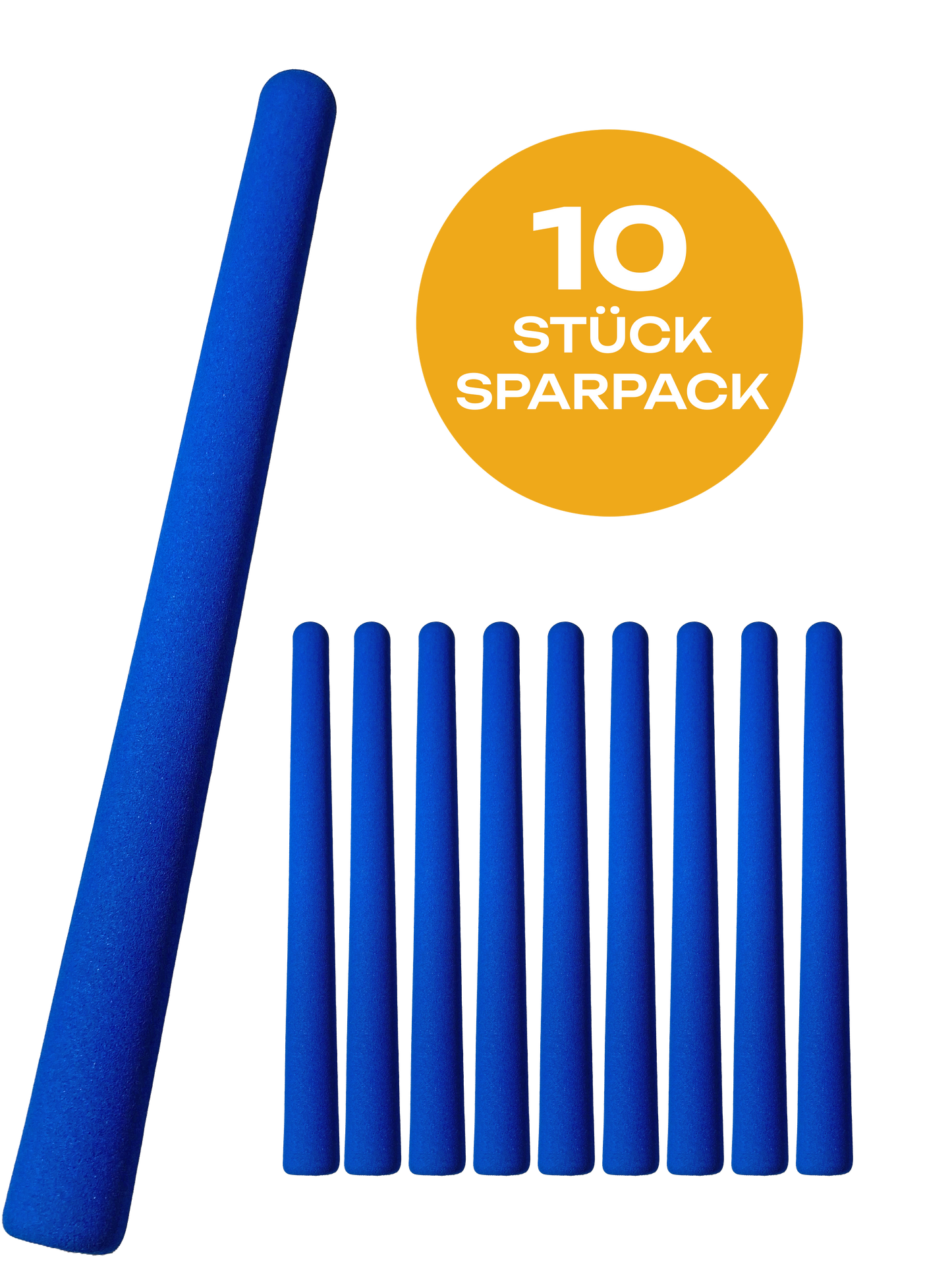 10er Pack Escrima Safety Trainingsstock 50 cm blau mit Schaumstoffbezug
