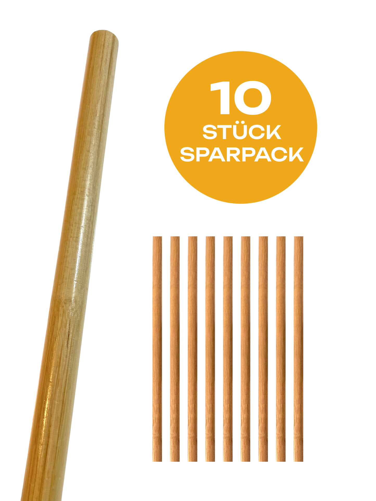 10er Pack Escrima Stock Rattan hell 65 cm - Stick Arnis Kali Waffentraining