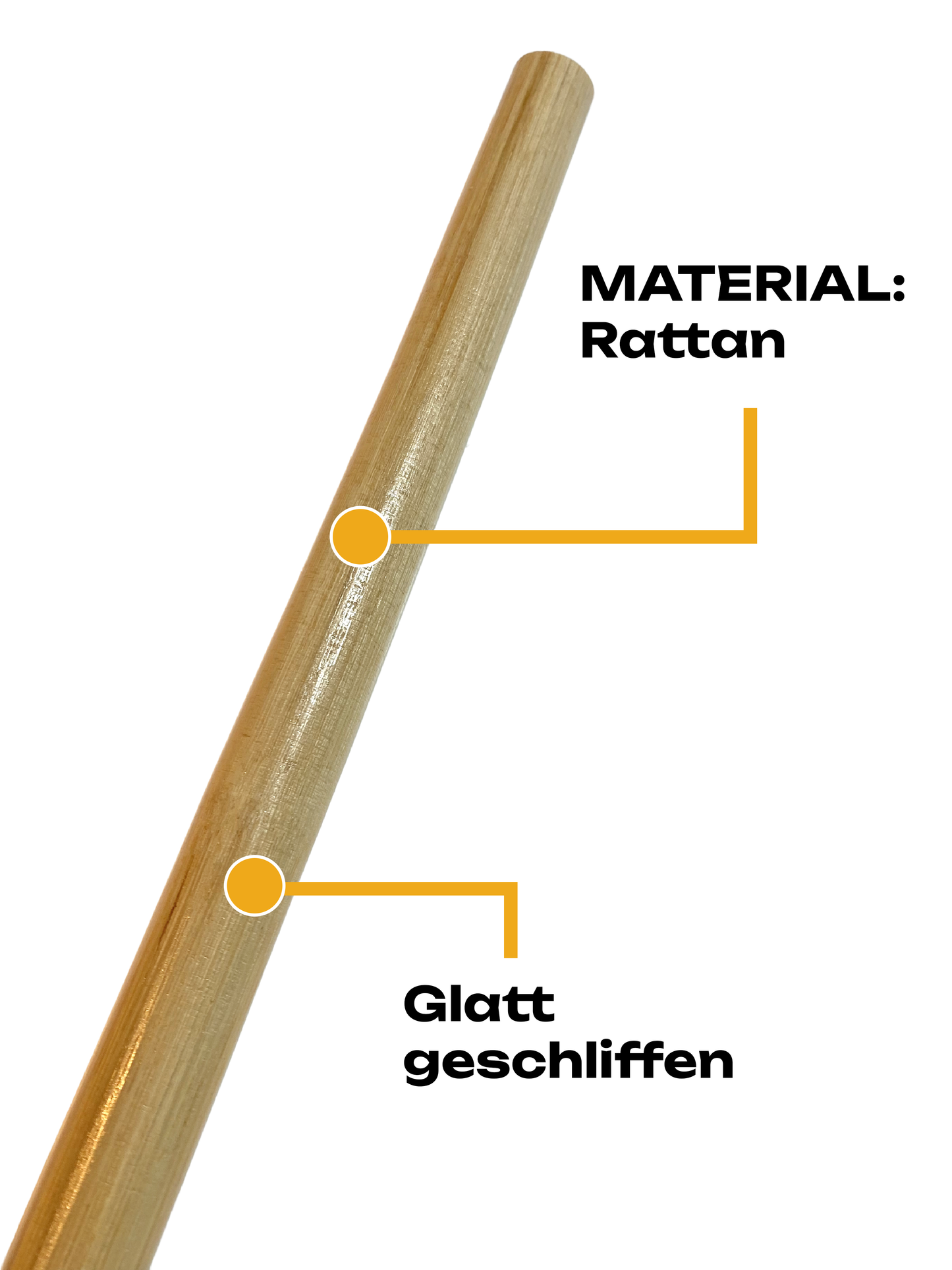 10er Pack Escrima Stock Rattan hell 65 cm - Stick Arnis Kali Waffentraining