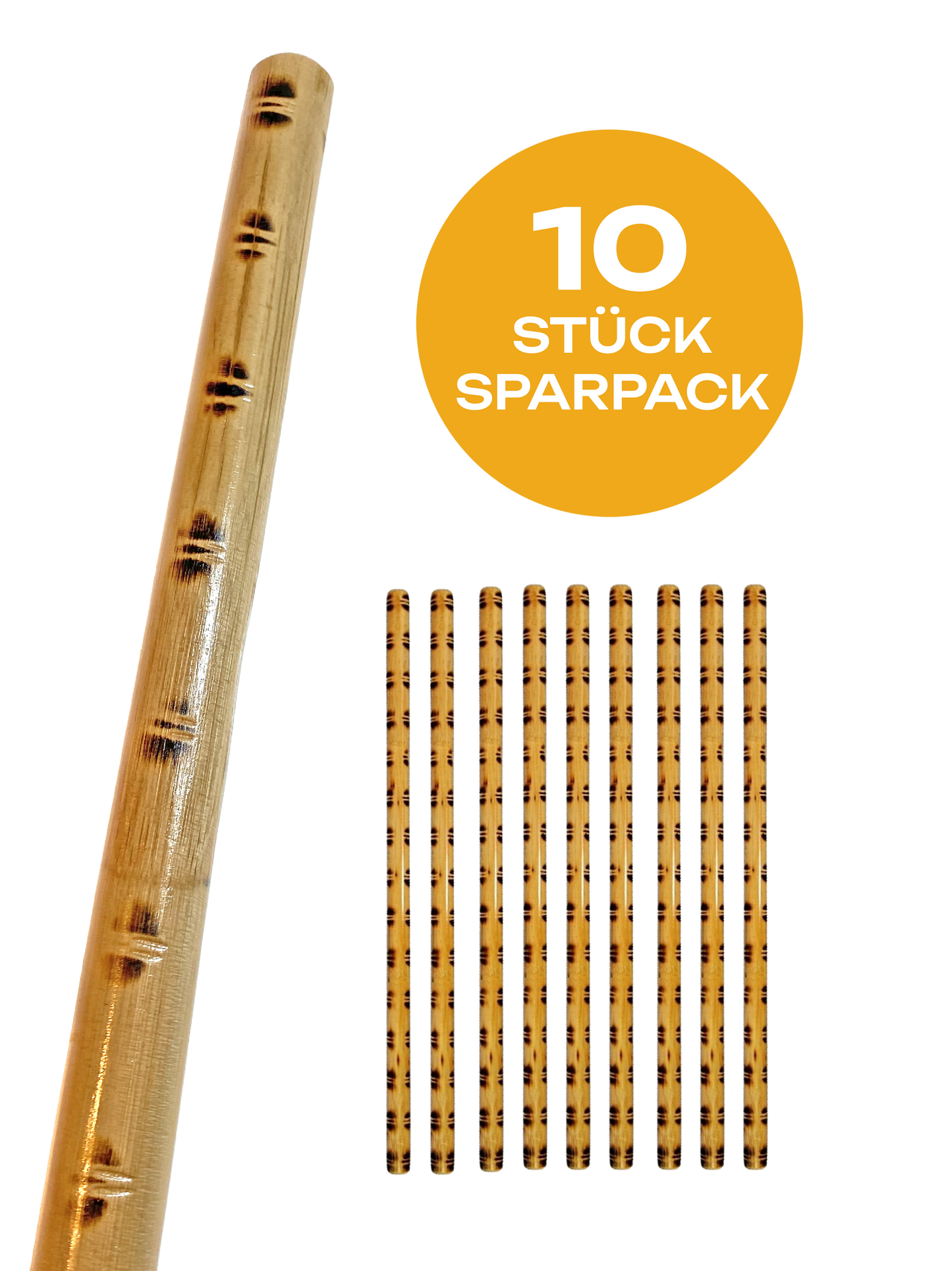 10er Pack Escrima Stock Tiger Style 65 cm - Rattan Stick - Arnis Kali Waffentraining