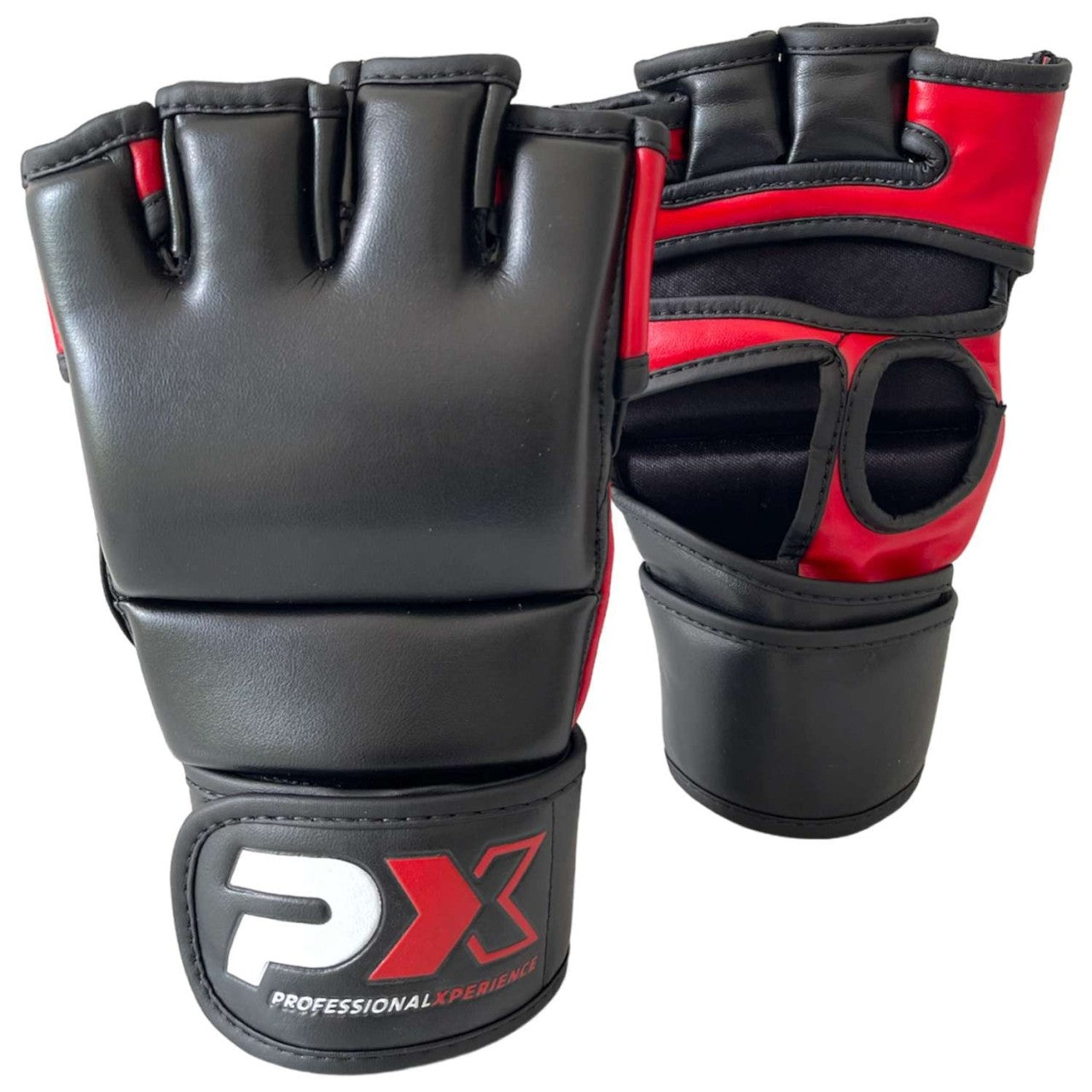 PX ProTech MMA Handschutz, schwarz, PU ergonomische Passform – mit Klettverschluss, stoßdämpfende Polsterung