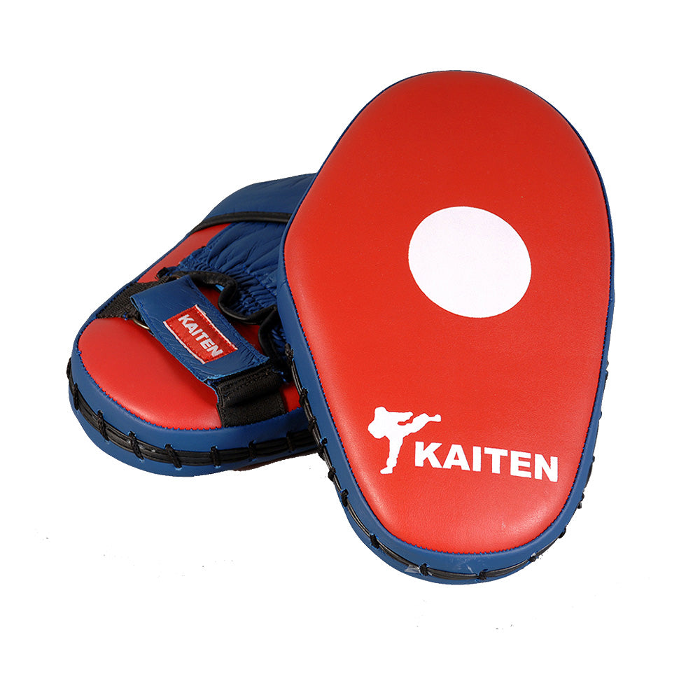 KAITEN Handpratzen Set lang, Echtleder blau-rot mit Handschuh