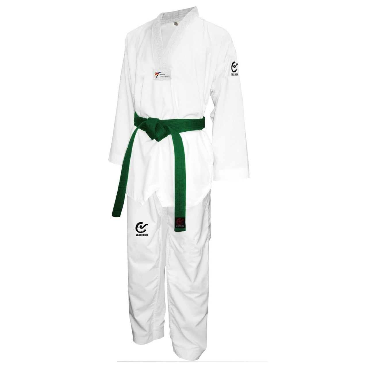 WACOKU Taekwondo Anzug FALCON weiß-rot WT-approved