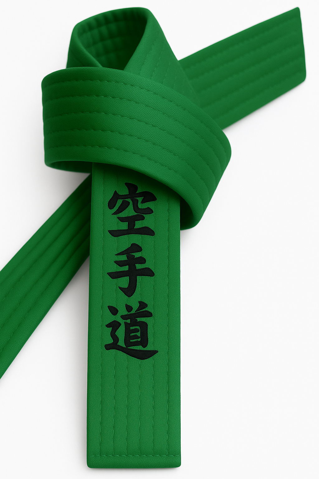 Karategürtel Grün bestickt - Karate Do Schriftzeichen jananisch - Grüngurt mit Kanji Bestickung