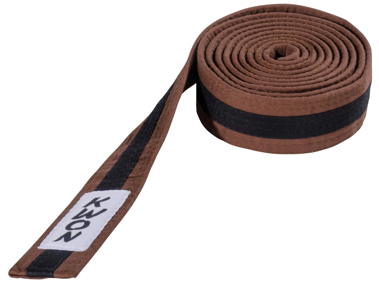 KWON (R) Budogürtel braun/schwarz/braun Kampfsportgürtel mit Mittelstreifen