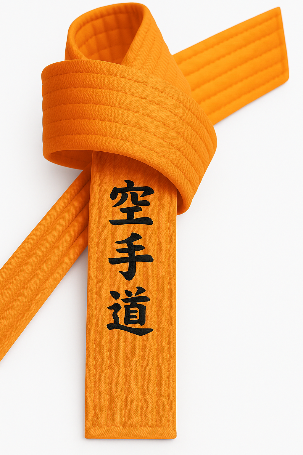 Karategürtel Orange bestickt - Karate Do Schriftzeichen jananisch - Orangegurt mit Kanji Bestickung