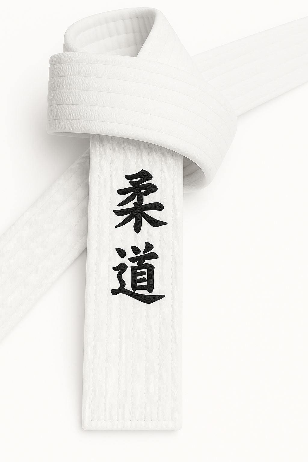 Judogürtel Weiß bestickt - Judo Schriftzeichen jananisch - Weißgurt mit Kanji Bestickung
