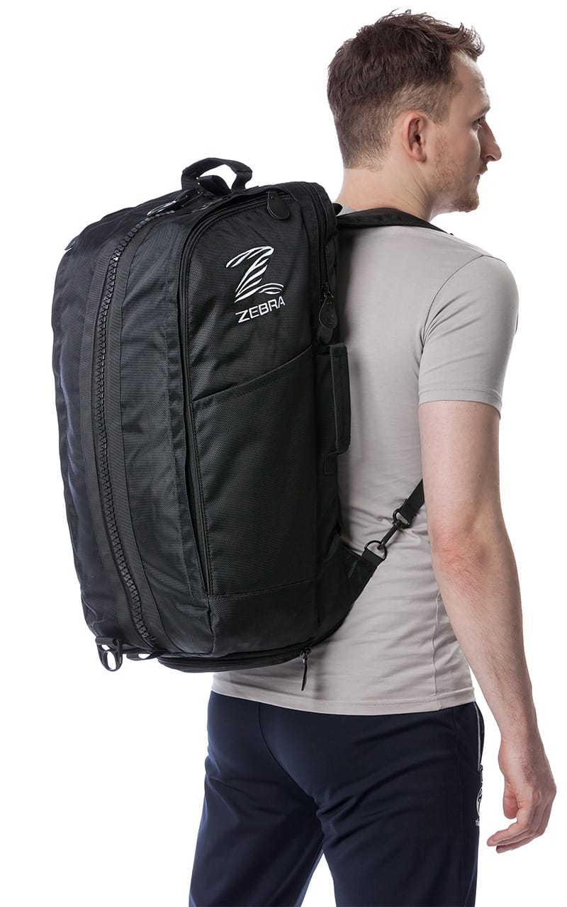 ZEBRA Sporttasche Combi, schwarz - 70 x 30 x 25 cm - mit Rucksack Funktion