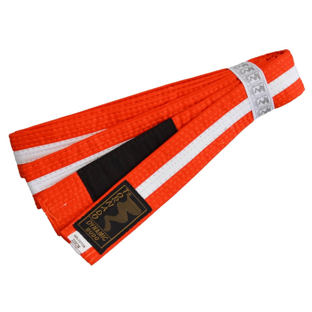 Kinder BJJ Brazilian Jiu-Jitsu Gürtel orange-white mit Bar Balken