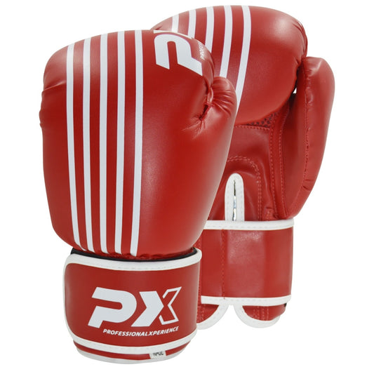 PX Boxhandschuhe SPARRING, Kunstleder rot-weiß 8-16 Oz - Gepolsterte Trainingshandschuhe