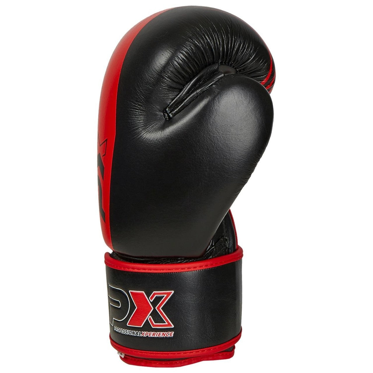 PX Boxhandschuhe schwarz-rot Leder 8-16 Oz - Gepolsterte Trainingshandschuhe