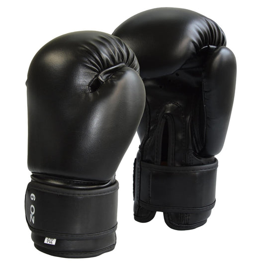 TEKKA BUDO Junior Boxhandschuhe Kunstleder schwarz - Gepolsterte Trainingshandschuhe