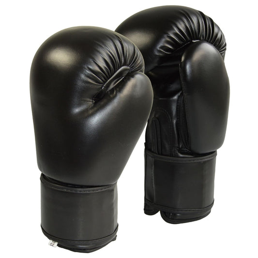 TEKKA BUDO Boxhandschuhe Kunstleder schwarz 8 -16 Oz - Gepolsterte Trainingshandschuhe