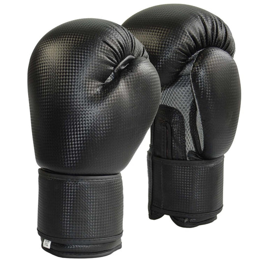 Boxhandschuhe Carbon Optic schw-Mesh grau – ergonomische Passform, mit Klettverschluss