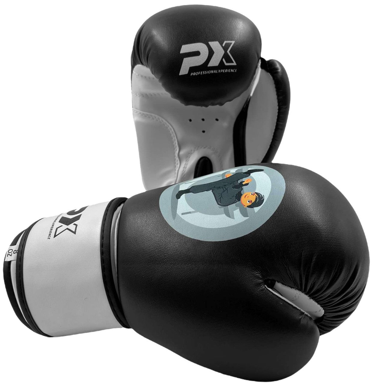 PX "Kids Glove Boys" Boxhandschuhe schwarz-weiß 2-8 Oz - Gepolsterte Trainingshandschuhe