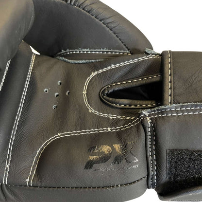 PX Boxhandschuhe CONTEST Leder schwarz 8-16 Oz - Gepolsterte Trainingshandschuhe