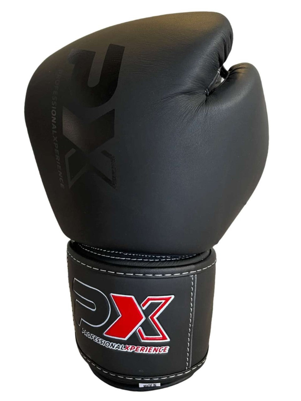 PX Boxhandschuhe CONTEST Leder schwarz 8-16 Oz - Gepolsterte Trainingshandschuhe