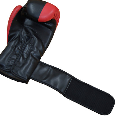 PX Boxhandschuhe "Prepared to Fight" Kunstleder schwarz-rot 2-16 Oz - Gepolsterte Trainingshandschuhe