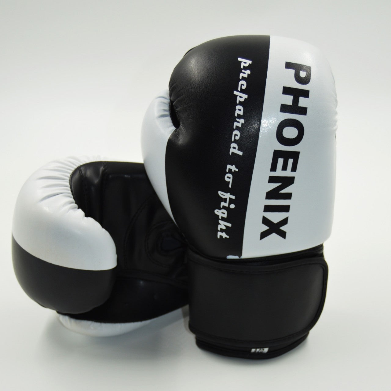 PX Boxhandschuhe "Prepared to Fight" Kunstleder schwarz-weiß 2-16 Oz - Gepolsterte Trainingshandschuhe