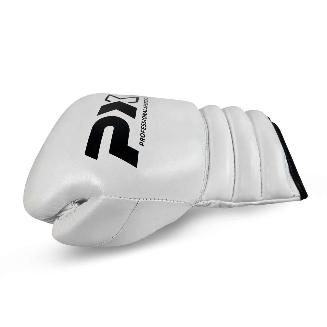 PX Wettkampf Boxhandschuhe Leder weiß 10-16 Oz - Gepolsterte Trainingshandschuhe