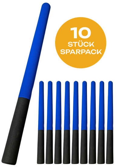 10er Pack Escrima Safety Trainingsstock 61 cm blau-schwarz mit Schaumstoffbezug