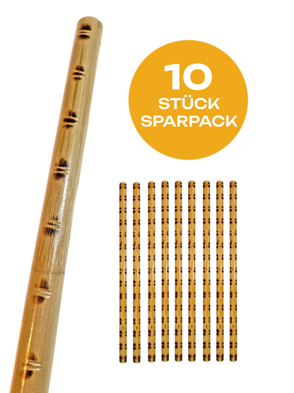 10er Pack Escrima Stock Tiger Style 65 cm - Rattan Stick - Arnis Kali Waffentraining