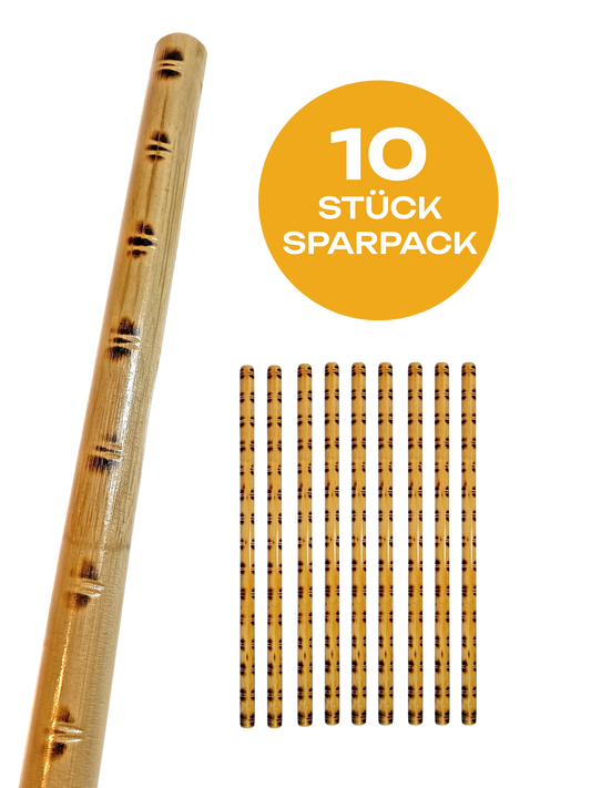 10er Pack Escrima Stock Tiger Style 65 cm - Rattan Stick - Arnis Kali Waffentraining