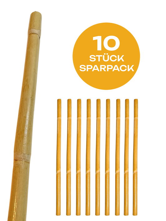 10er Pack Escrima Stock Rattan ungeschält 65 cm - Stabil mit Aussenschale - Stick Arnis Kali