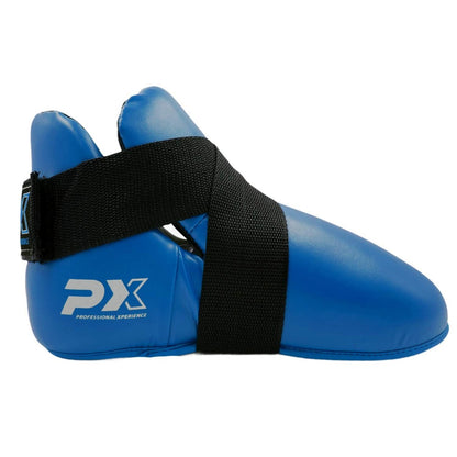 PX Fußschützer Kunstleder blau - Karate, Taekwondo, Kickboxen - Kampfsport Schützer