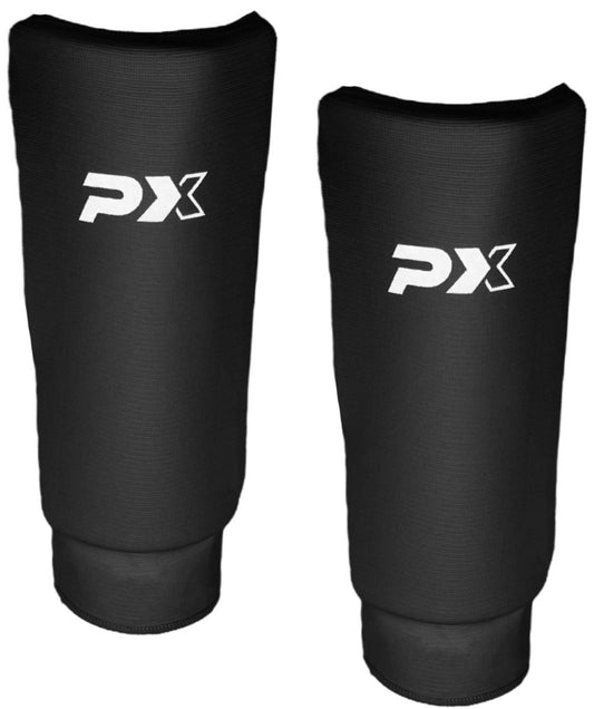 PX Schienbeinschoner COMFORT schwarz ergonomische Passform – mit Klettverschluss
