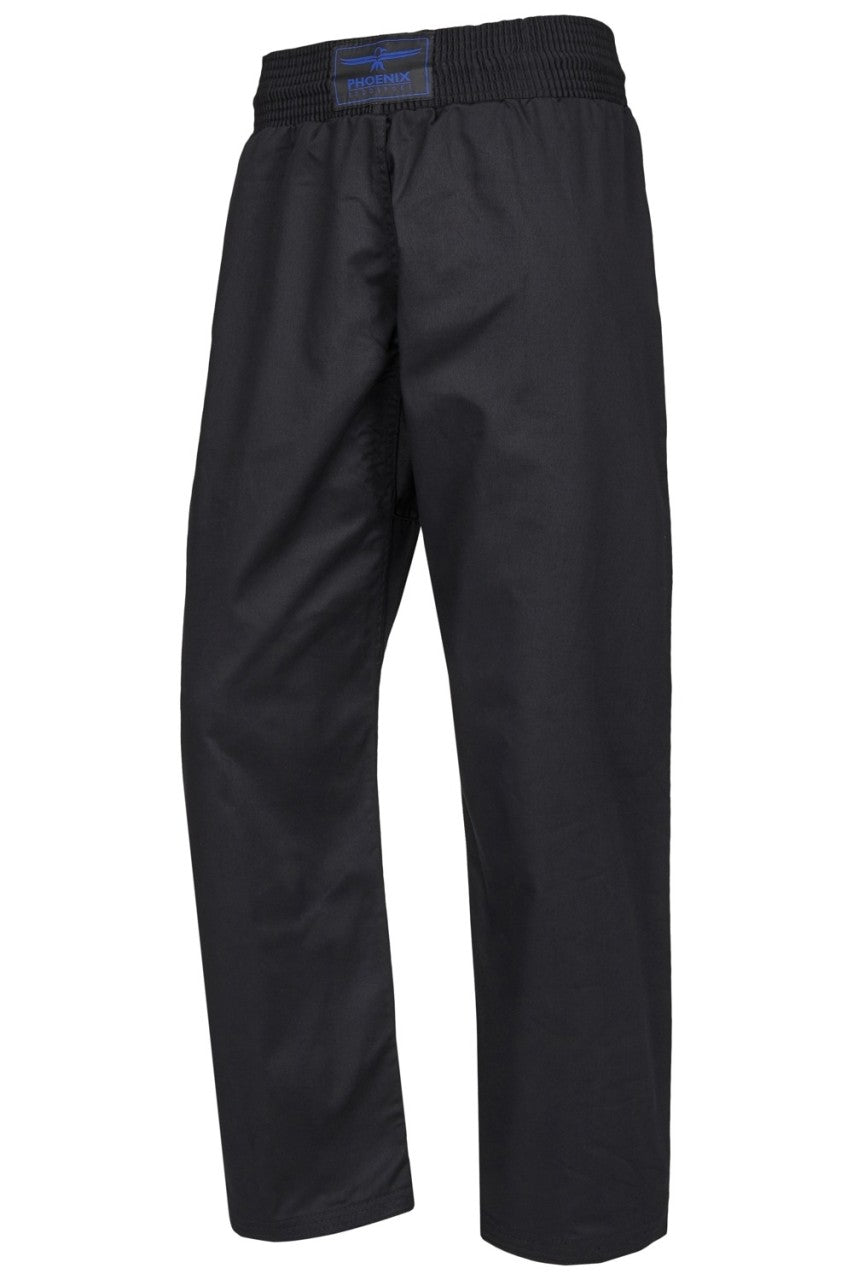 PX Allstyle Hose schw – weiter Schnitt für hohe Kicks, elastischer Bund mit Kordelzug