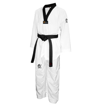 Taekwomdo Anzug WACOCU FALCON schwarzes V-Revers WT-approved - SET (Schlupfjacke, Hose)