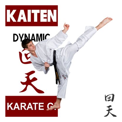 KAITEN Kumite Karateanzug New Dynamic - Karate Gi weiß 8 oz - Hose mit Gummizug