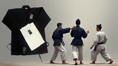 KAITEN Karateanzug Kuro schwarz-weiß 9 oz Baumwolle Kobudo Gi