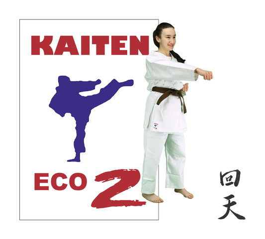KAITEN Einsteiger Karateanzug Eco 2 - Karate Gi weiß 7 oz Baumwolle - Hose mit Gummizug