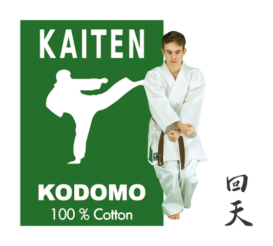 KAITEN Karateanzug Kodomo - Karate Gi weiß 9 oz Baumwolle - Moderner weiter Schnitt