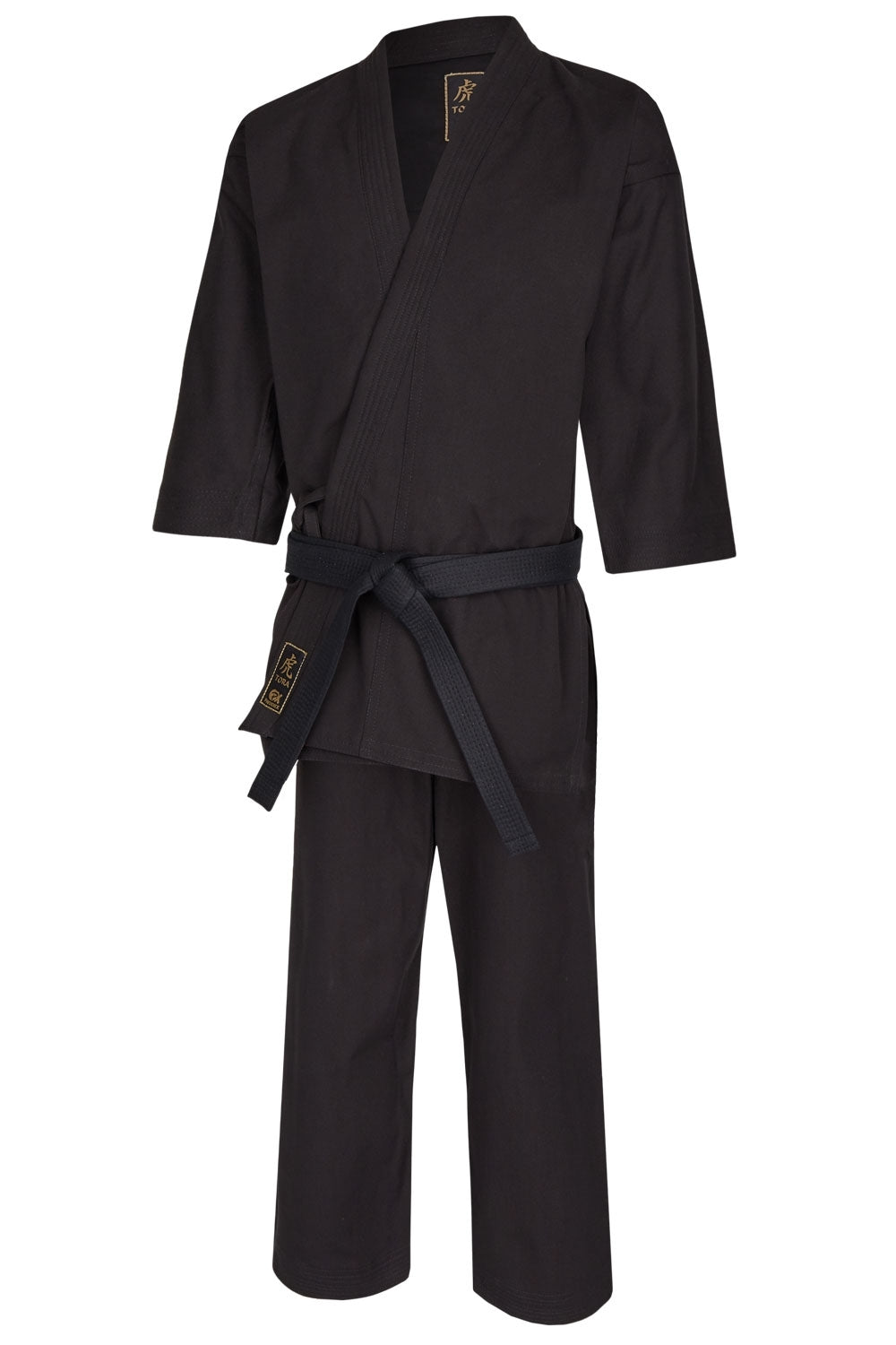 Hapkido Anzug Pro Extra schwarz 14 oz schwer - Hapkido Gi Set (Jacke, Hose mit Schnürbund) Segeltuch Gewebe