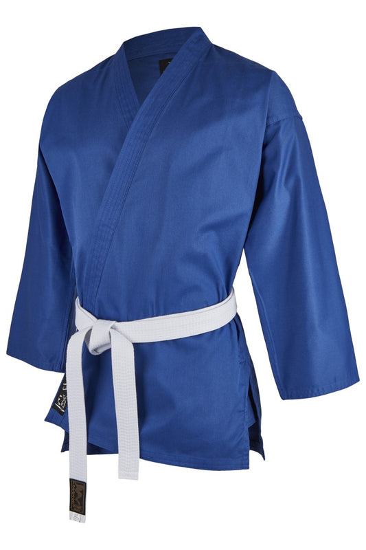 TEKKA BUDO Karatejacke Standard blau - 8 oz schwer - Kampfsport Jacke Karate Freestyle - Größe 140 bis 200 cm