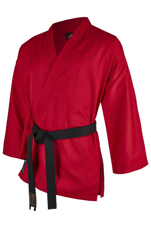 TEKKA BUDO Karatejacke Standard rot - 8 oz schwer - Kampfsport Jacke Karate Freestyle - Größe 140 bis 200 cm