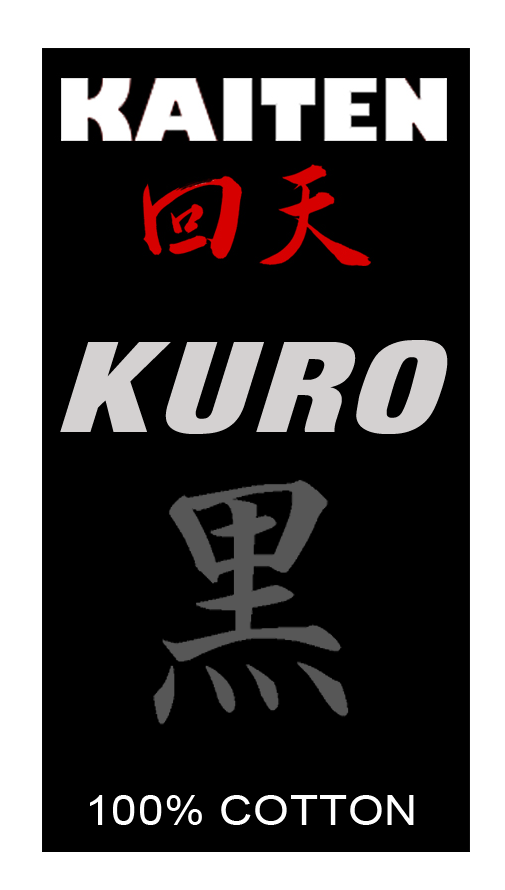 KAITEN Karateanzug Kuro schwarz-weiß 9 oz Baumwolle Kobudo Gi