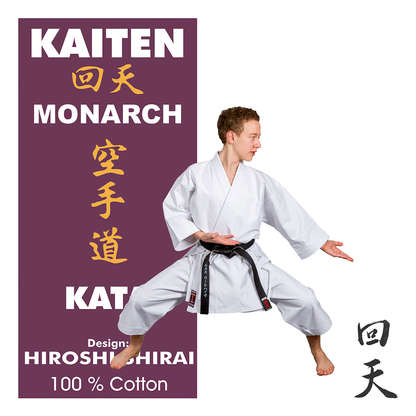 KAITEN Karateanzug Monarch Kata - Karate Gi weiß 14 oz Baumwolle - Hose mit Gummizug