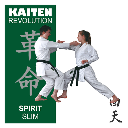 KAITEN Karateanzug Spirit SLIM - Karate Gi weiß 12 oz Baumwolle - Hose mit Gummizug