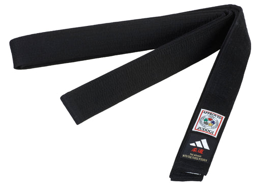 adidas Judo Gürtel schwarz Elite mit IJF logo 4,5 cm Judogürtel Schwarzgurt