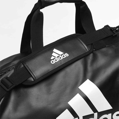 adidas 2in1 Sporttasche Kickboxing Bag Gr.M - L schwarz-weiß, Rucksack Tragettasche adiACC051KB