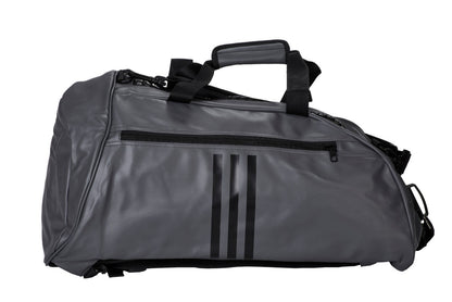 adidas 2in1 Sporttasche Bag Combat Sports Gr.M - L grau-schwarz PU, Rucksack Tragetasche adiACC051