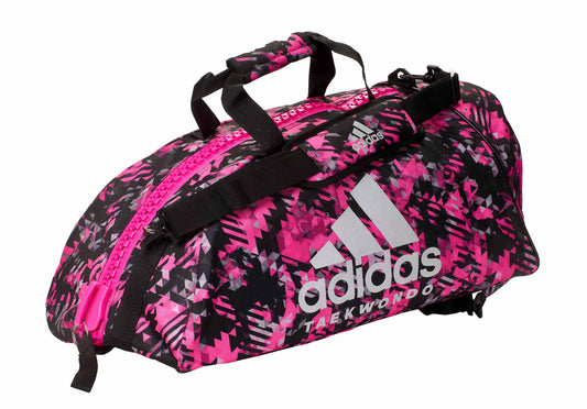 adidas 2in1 Sporttasche Taekwondo Bag Gr.M - L pink camo - silber, Rucksack Tragettasche adiACC058T