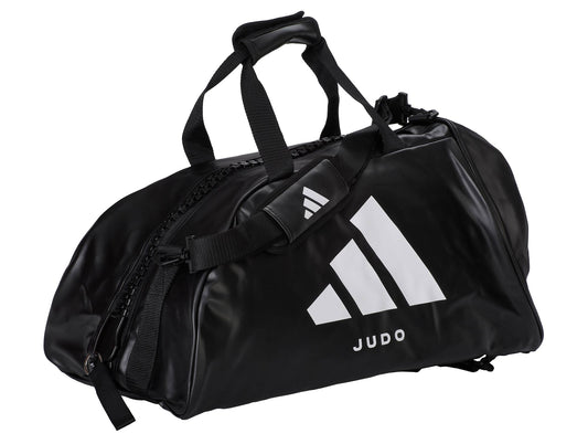 adidas 2in1 Sporttasche Judo Bag Gr.M - L schwarz-weiß, Rucksack Tragettasche adiACC051J