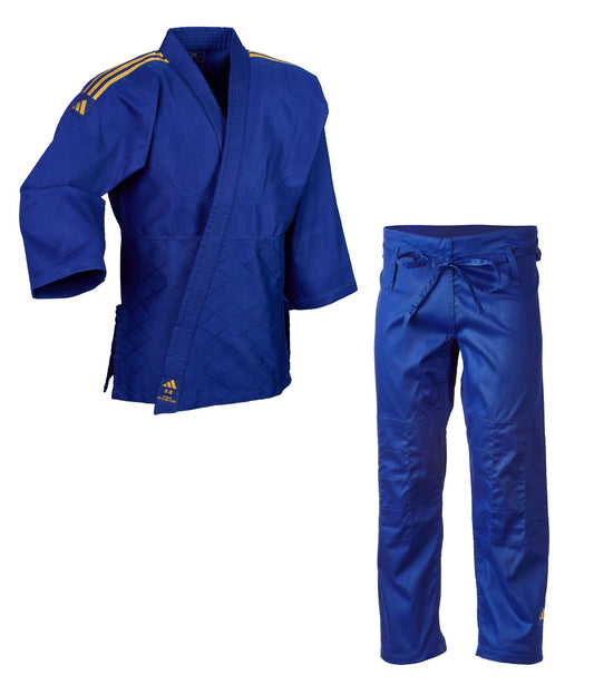 adidas Judo-Anzug Club blau/gold, J350 Judo Gi (Judojacke, Judohose)