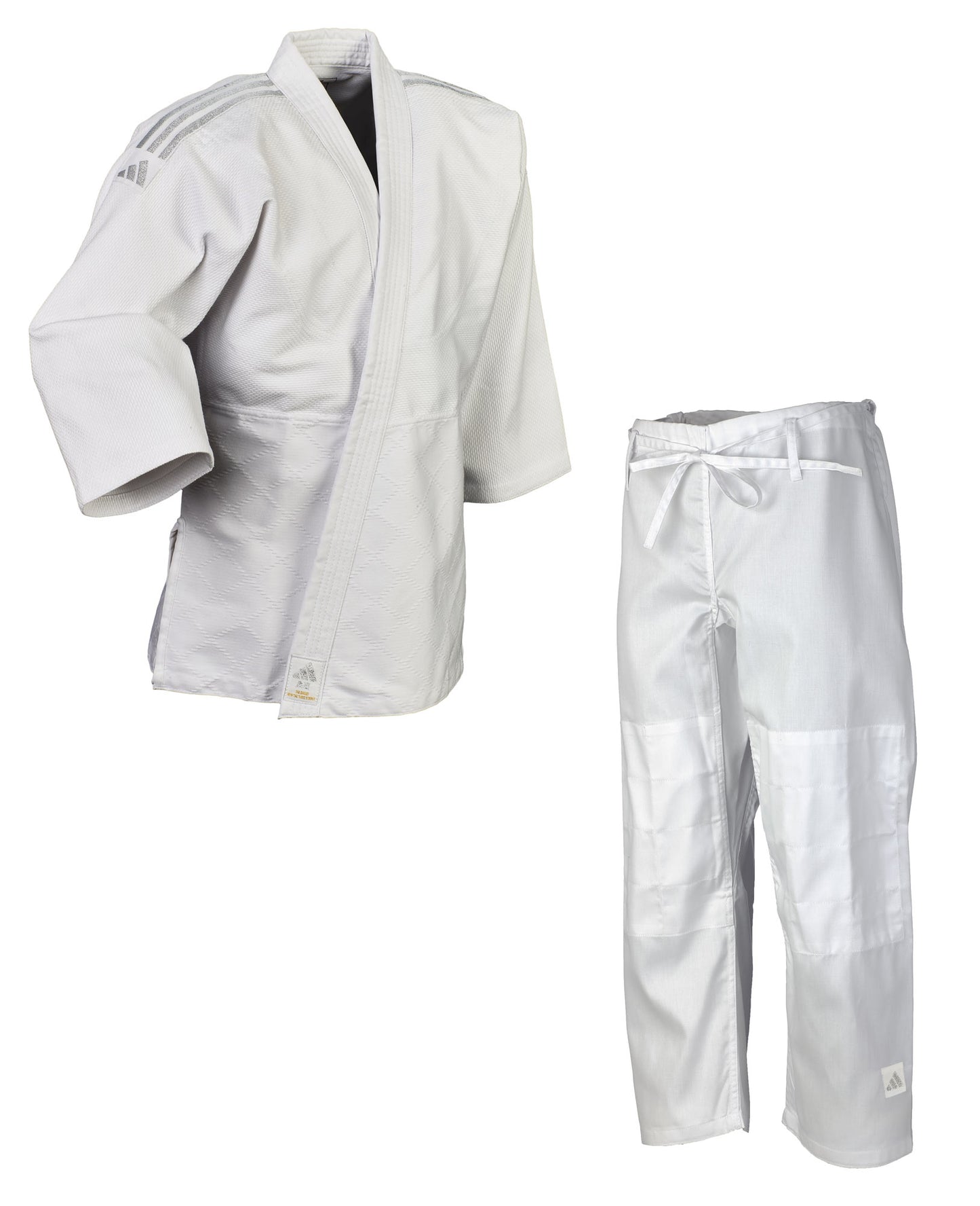 adidas Judo-Anzug Club weiß/silber, J350 Judo Gi (Judojacke, Judohose)